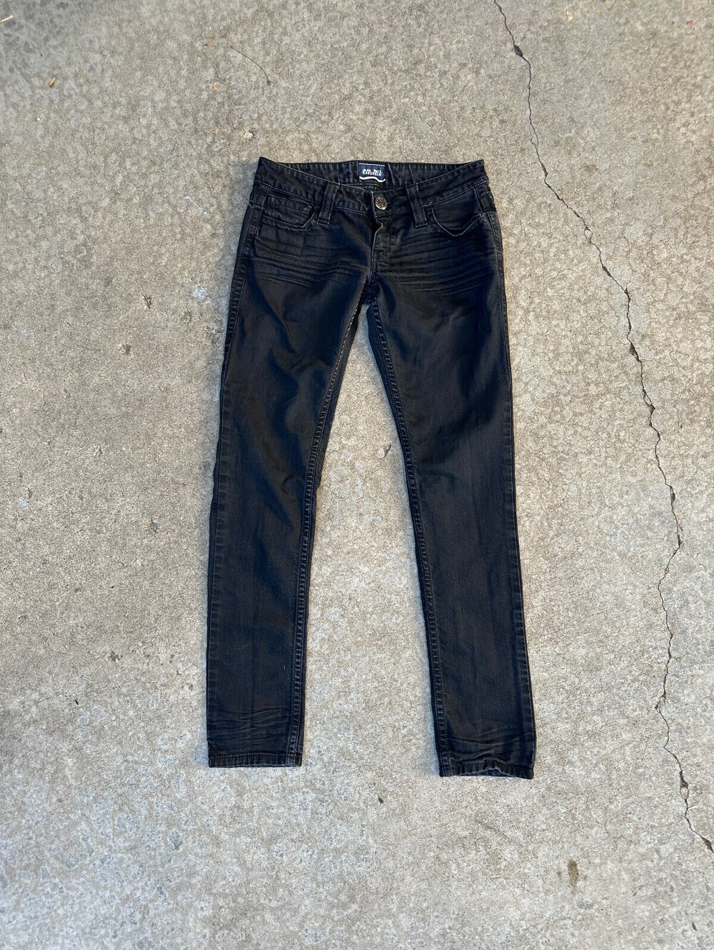 Jean’s Paul Gaultier Black Low Rise Jeans W29 Skinny Straight Y2K Designer Denim